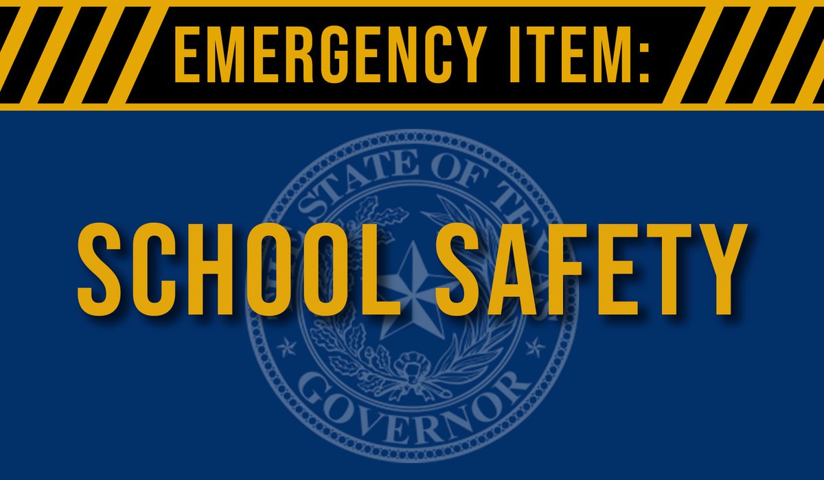 GovAbbottPress's tweet photo. We cannot let another school year go by without making our schools safer.
That is why I am making school safety an Emergency Item this session.
#TXSOTS #txlege https://t.co/d7HtjpVimu