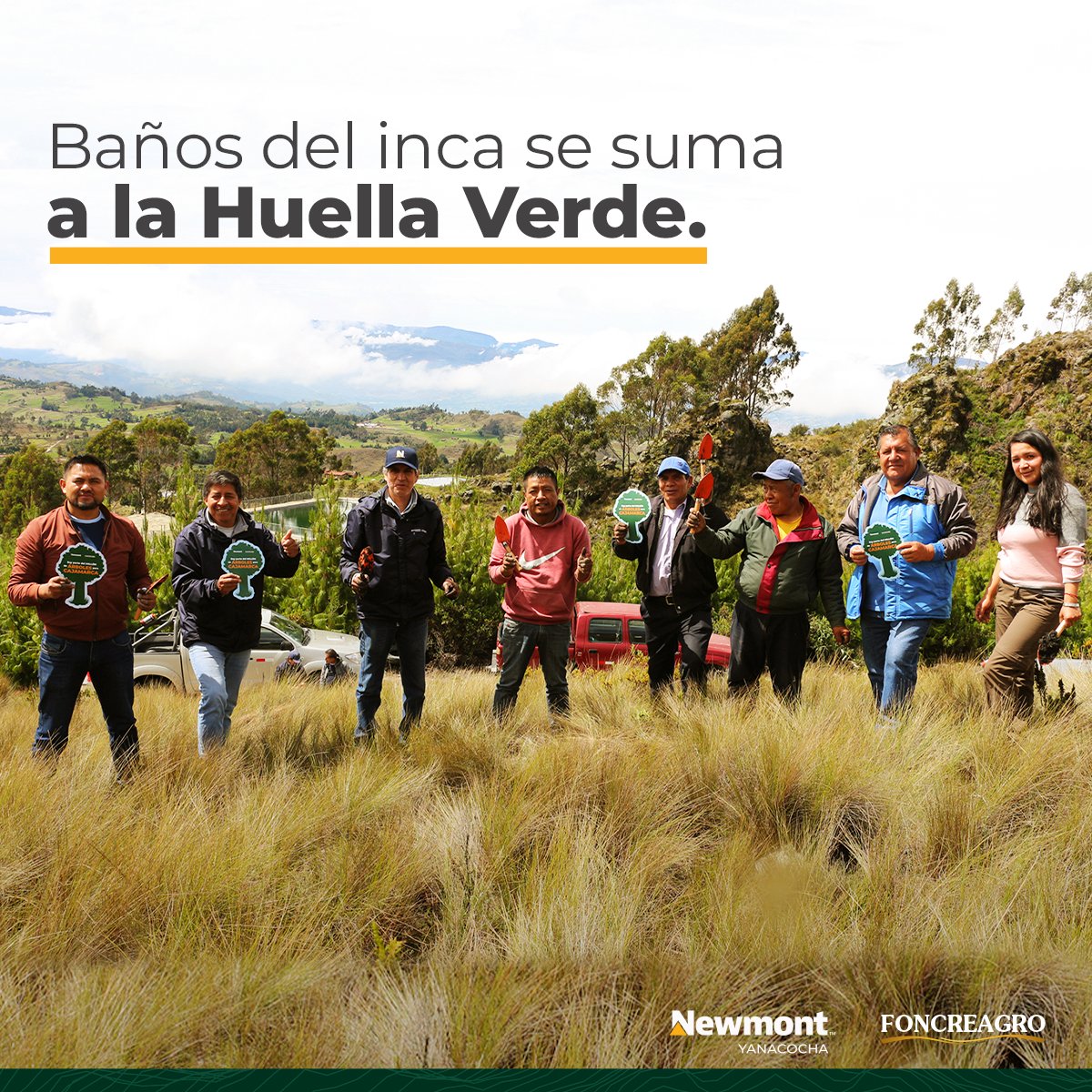FoncreagroCaj's tweet photo. Junto con representantes de la municipalidad de los Baños del Inca, se realizó una plantación de árboles en Tres Tingos, donde también se sumaron las autoridades locales, agricultores, Foncreagro y Newmont Yanacocha. (1/2) https://t.co/HjuNuQ9MDE