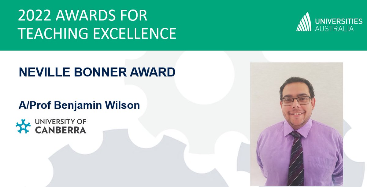 Congratulations to A/Prof Benjamin Wilson from <a href="/UniCanberra/">University of Canberra</a> for winning the 2022 #AAUT Neville Bonner Award for Indigenous Education! <a href="/uniaus/">Universities Australia</a>