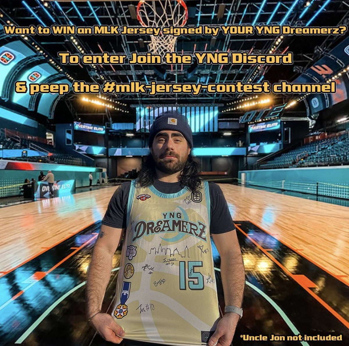 YNG Dreamerz (@yngdreamerz) on Twitter photo New giveaway in the Discord for a limited edition MLK YNG SIGNED jersey 💫💫
Thanks for being a model <a href="/itsunclejon/">Jonathan W.</a> New giveaway in the Discord for a limited edition MLK YNG SIGNED jersey 💫💫
Thanks for being a model <a href="/itsunclejon/">Jonathan W.</a>