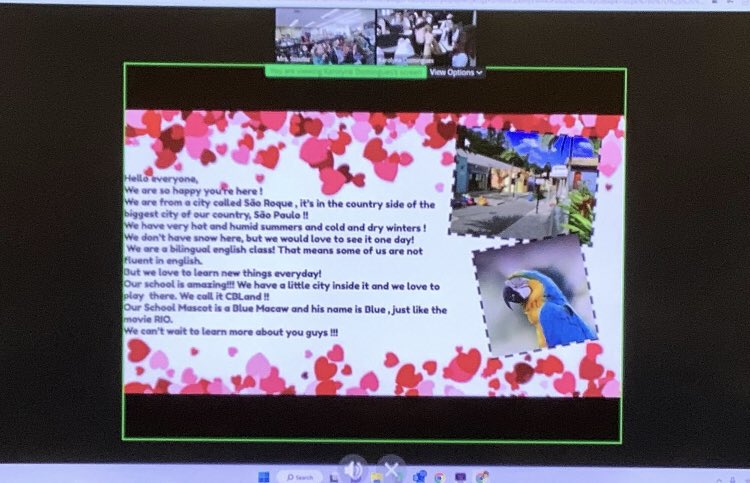 LinkedLearners's tweet image. Valentine fun! We connected with a class in Brazil, sharing our similarities in culture, and sharing #virtualValentines! #celebrateLPS @CitrusSchools