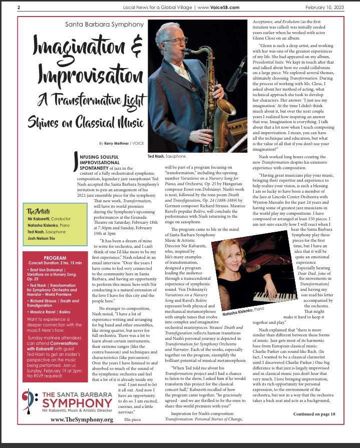 4Entertainment's tweet image. 2X #Grammy winner @tednash performs his work #transformation with @SBSymphony on Feb 18 &amp;amp; 19. Featured in Voice Magazine, (sporting @WarbyParker specs). 👓 #guestsoloist