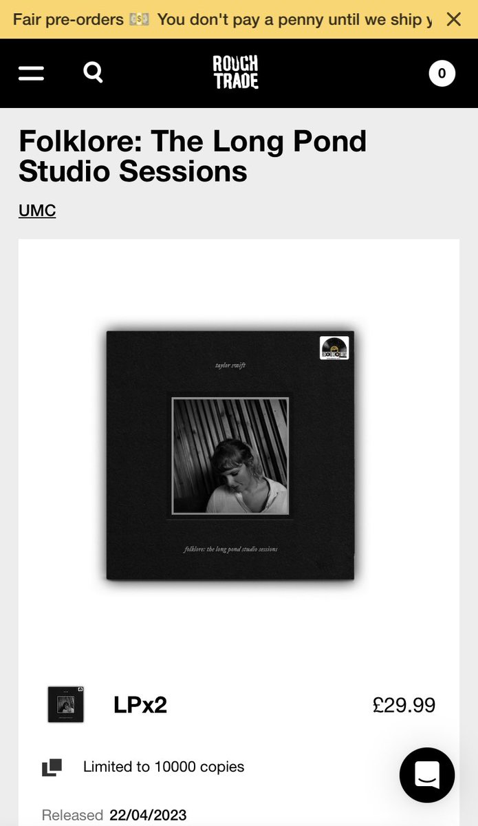 tsconcepts13's tweet image. according to rough trade, the long pond vinyl is limited to 10k and will be sold for £29.99