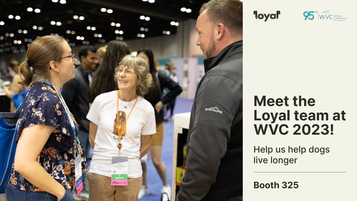 loyalfordogs's tweet image. Catch Loyal at #WVC2023 on Feb 20-22! Meet us at booth #325 to discover the benefits of clinical trials + explore our work in developing drugs intended to extend canine lifespan and quality of life. 
Learn more at loyal.dog/vets. See you in Vegas 🎰 🩺
