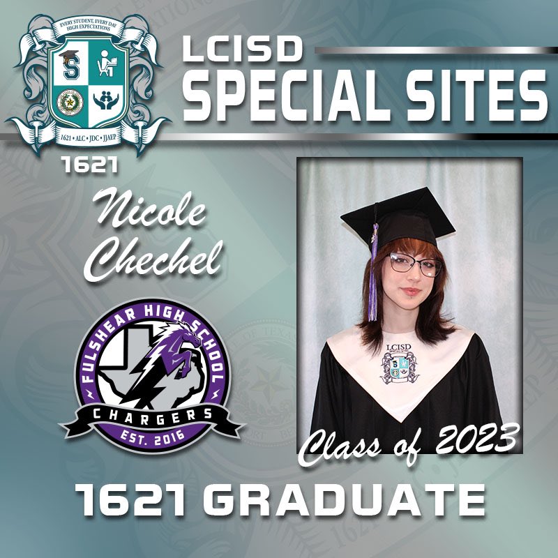 Special Sites is excited to announce that Nicole Chechel is a confirmed graduate of Fulshear High School. The staff of 1621 Place is proud of your hard work! We wish you much success in all of your future endeavors! #1621Place #SpecialSites #BestKeptSecretInLCISD