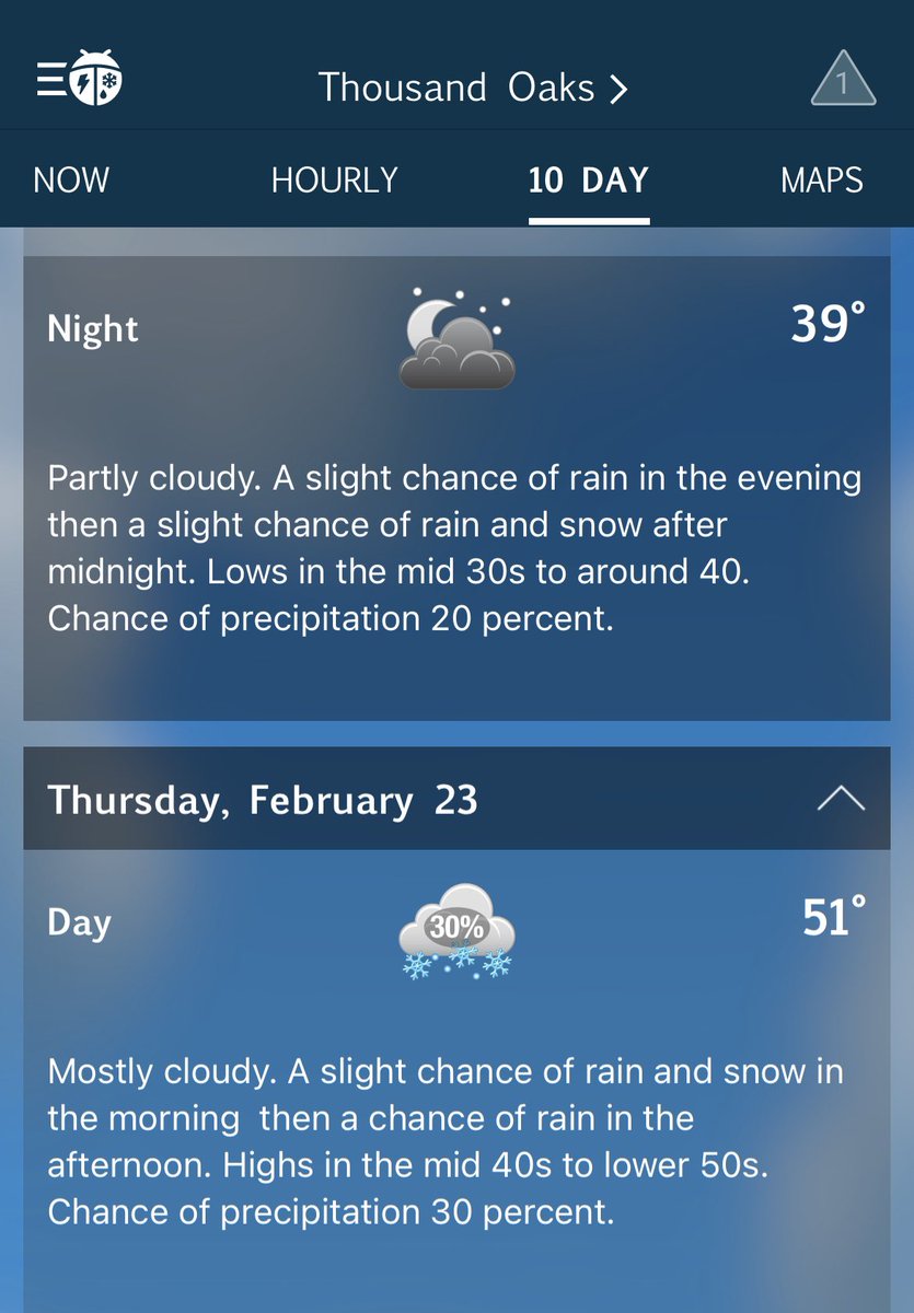 community_chris's tweet photo. Crazy weather forecast alert: WeatherBug is stating a slight chance of rain and SNOW for February 23rd in the morning. Will believe it when I see it and not holding my breath, but…#TOSnow would be amazing. 2/23/23 let’s see what happens. https://t.co/elQSyWuzye