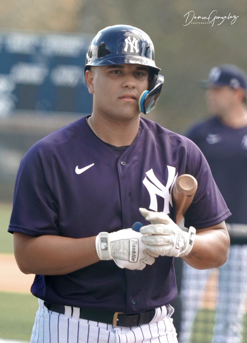 DamonGonzalez_'s tweet photo. Carlos Narvaez Yankees Catcher up at the plate taking a couple of hacks at the ball ⚾️
📸: Photo Credits by: Damon Gonzalez for @latinboxsports
Sony FE 200-600mm f/5.6-6.3 G OSS #SpringTraining2023 #yankees #BXRep https://t.co/jT2TvIcjgw