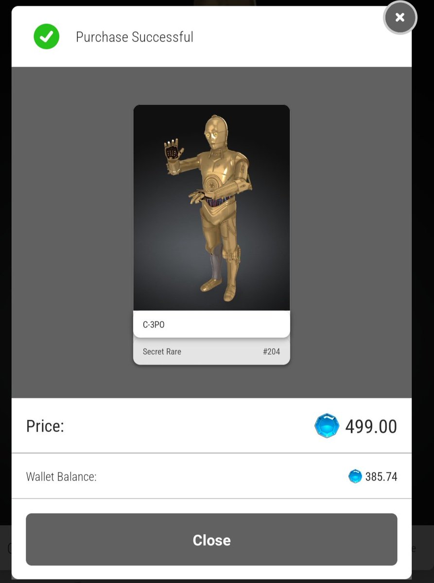 Patience rewarded! Been watching C3PO since drop, I didn't land one.
 Thank you, Lambo gem squeeze!