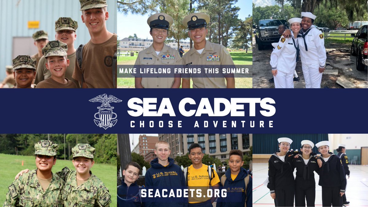 Make lifelong friends this summer with the official youth program of the U.S. Navy and Coast Guard!!!
•
Find your "squad" and step outside your comfort zone with the U.S. Naval Sea Cadet Corps!!!