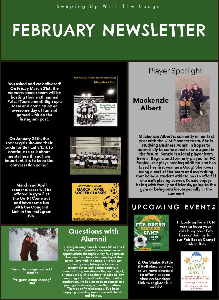 UofRSoccer's tweet image. 🌹 Feb Newsletter 🌹 #weareuofr😼
