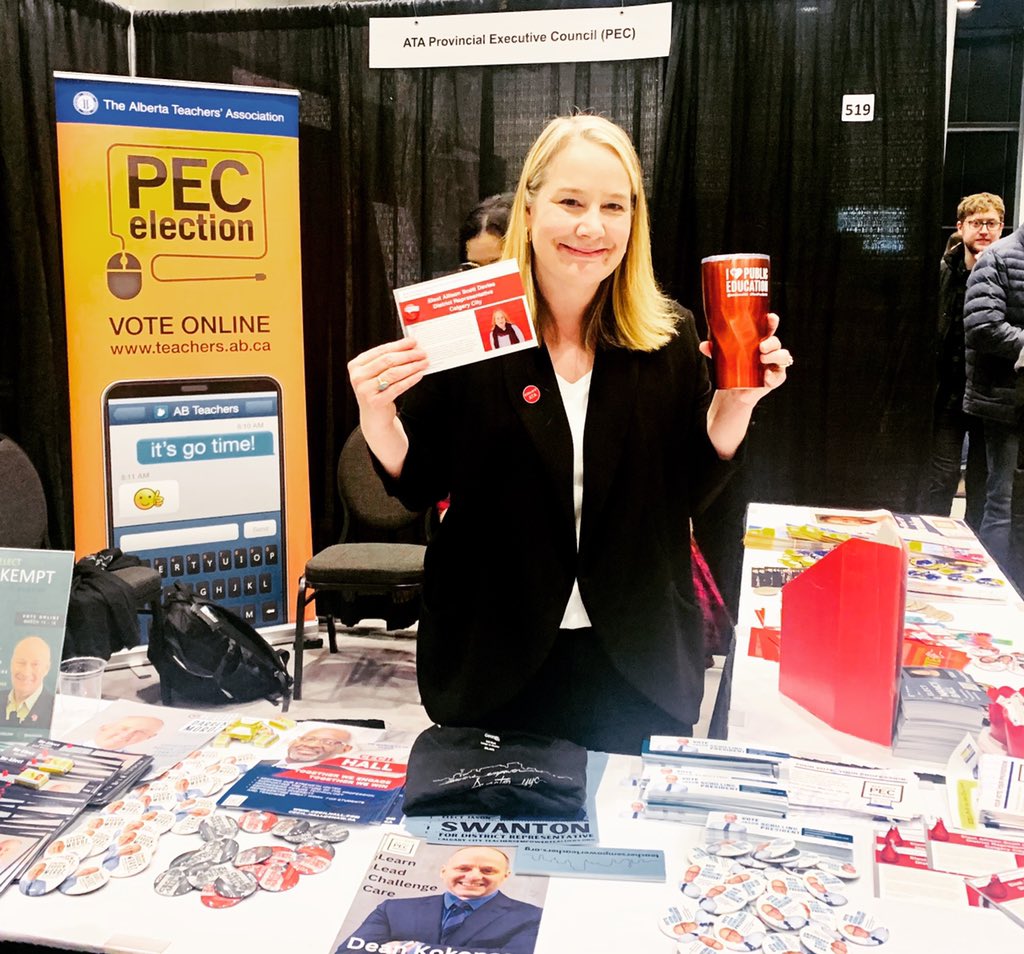 AllisonYYC's tweet photo. Great to meet so many of my Calgary City Teacher colleagues @CCTCA. #2023PECelection https://t.co/GBr00btBNb