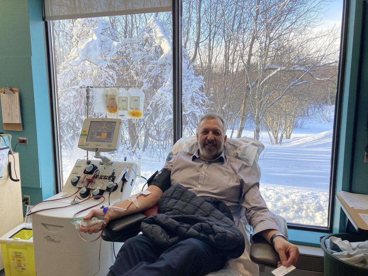Donation # 123 today! It was a beautiful day to give after a couple of days of snow. <a href="/CanadasLifeline/">Canadian Blood Services</a>