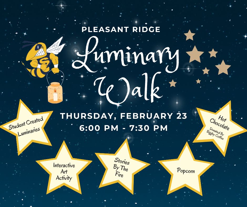Just one week until the Pleasant Ridge Luminary Walk!
These events would not be successful without YOU!
We are still in need of volunteers to assist with setup for our second Luminary Walk Under the Stars  on Thursday, February 23rd.  
Volunteer at signupgenius.com/.../70a0c45a8a…...