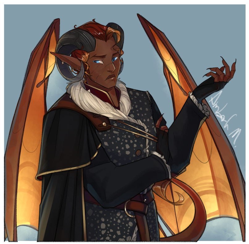 Look at my son! He looks so much nicer than when we started the campaign ;-; 
#DnDcharacter #dndart #ocart #ArtistOnTwitter
