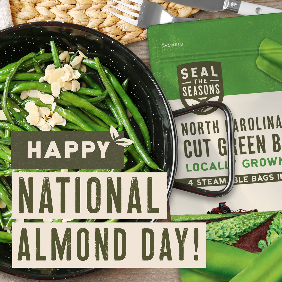 Did you know that today is National Almond Day? ❤️ We love almonds for their heart health benefits, and their versatility in some of our favorite recipes! Be sure to check out our tasty Green Beans Almondine Recipe: ow.ly/LsSW50MUVjE🌟 #almonds #nationalalmondday