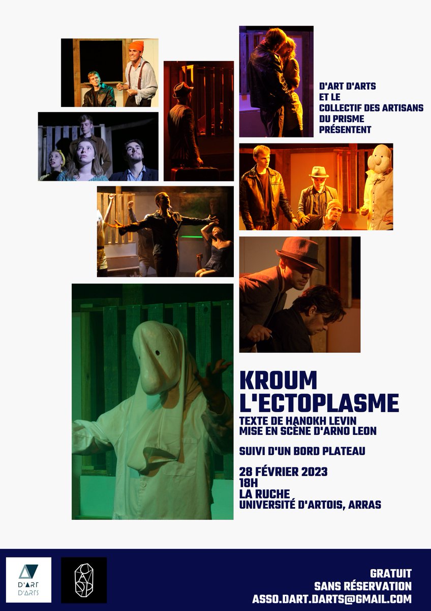 Dart_dArts's tweet photo. Pour les 20 ans de D'art d'Arts nous mettons à l'honneur des anciens étudiants d'Arts du spectacle de l'Artois. Nous vous proposons donc ce spectacle du Collectif des Artisans Du Prisme, suivi d'un bord plateau.
📌 28/02/2023
18h
À la Ruche
Gratuit et ouvert à tous https://t.co/Dbj21AI0A0