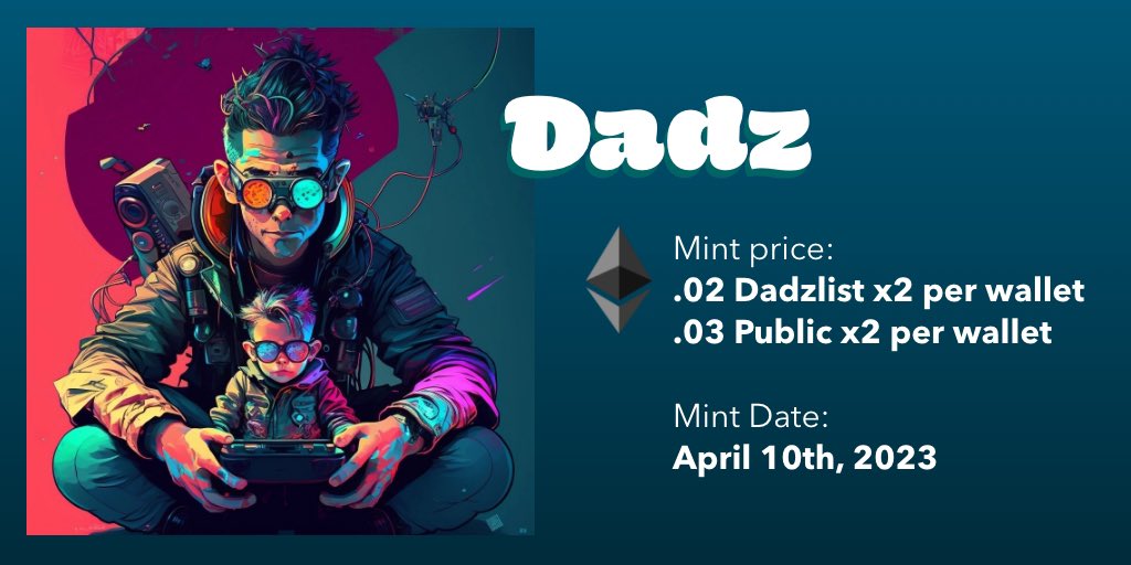 Dadz_nft's tweet photo. 👨🏻ANNOUNCEMENT + GIVEAWAY!👨🏾

We are excited to announce that we have decided on mint price and date details! 

To celebrate this, we are giving away…

1 FREE MINT! ✅
3 Dadzlist! 👴🏼 

1. Follow @Dadz_nft &amp; @Philthy_1987 
2. Like + RT
3. Tag 3! 

Picking winners in 72 hours! https://t.co/xLPgtByd8P