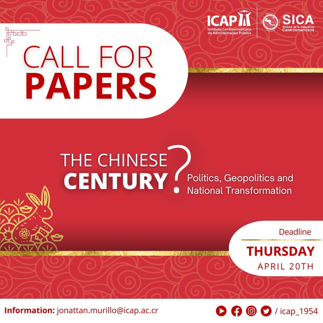 JeanPaulVC's tweet photo. #callofpapers #China What should we understand China to mean in the new era and the recomposition of geopolitical relations? China in the new era: a vision from Central America? https://t.co/n54lIVKQuK