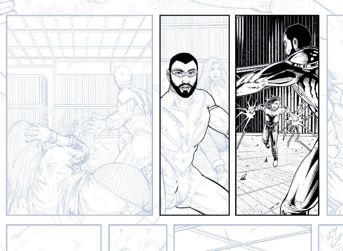 MbahNdolo's tweet photo. WIP, Black Lightning vs Livewire, based on that meme. https://t.co/gVufjH64JS