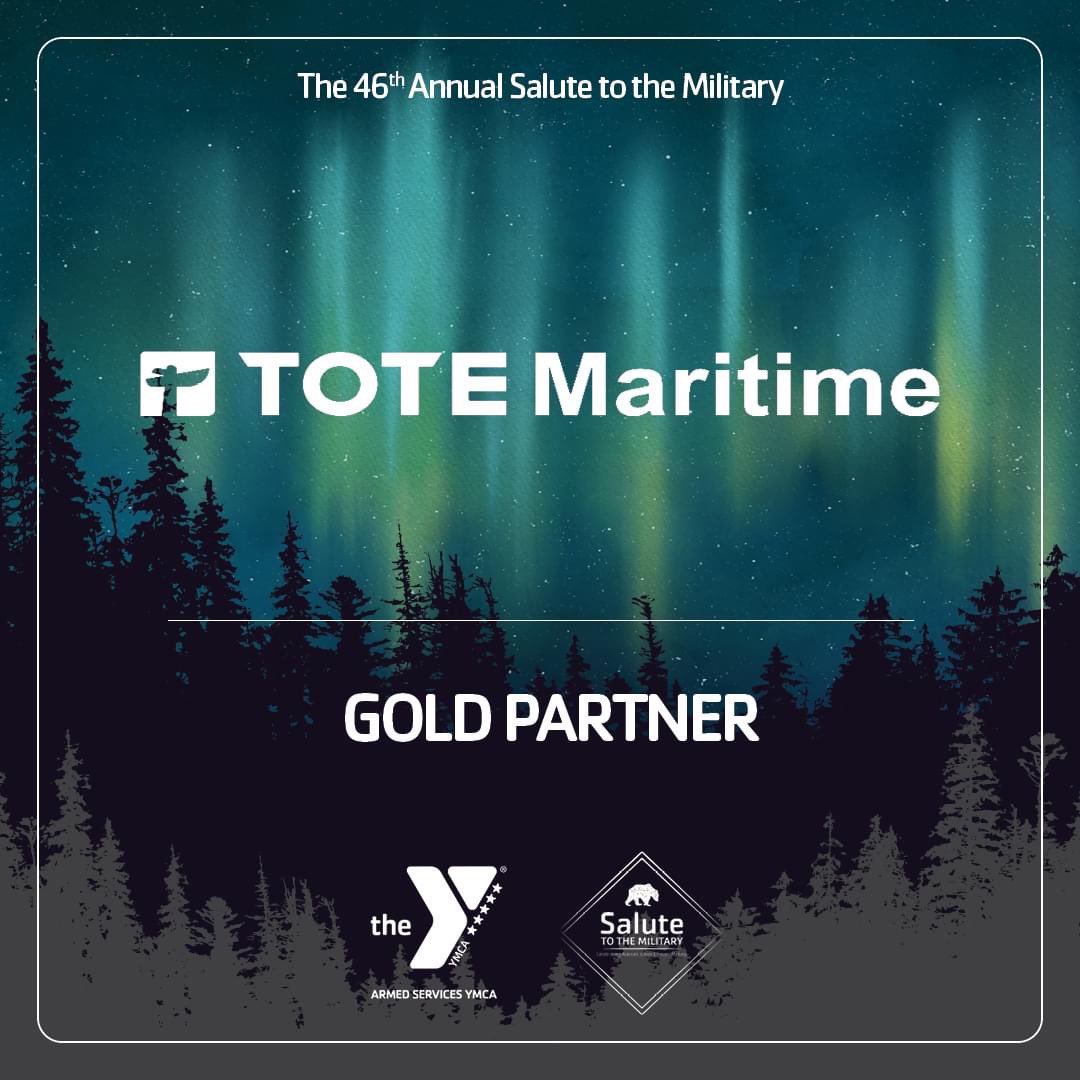 AKASYMCA's tweet photo. We are honored to welcome Tote Maritime as a Gold partner for ASYMCA of Alaska’s 46th Annual Salute to the Military event. Thank you for your continued support of our armed services members! 

#akasymca #asymca #alaska #AKsalute #totemaritime https://t.co/2MdfzU2BJC
