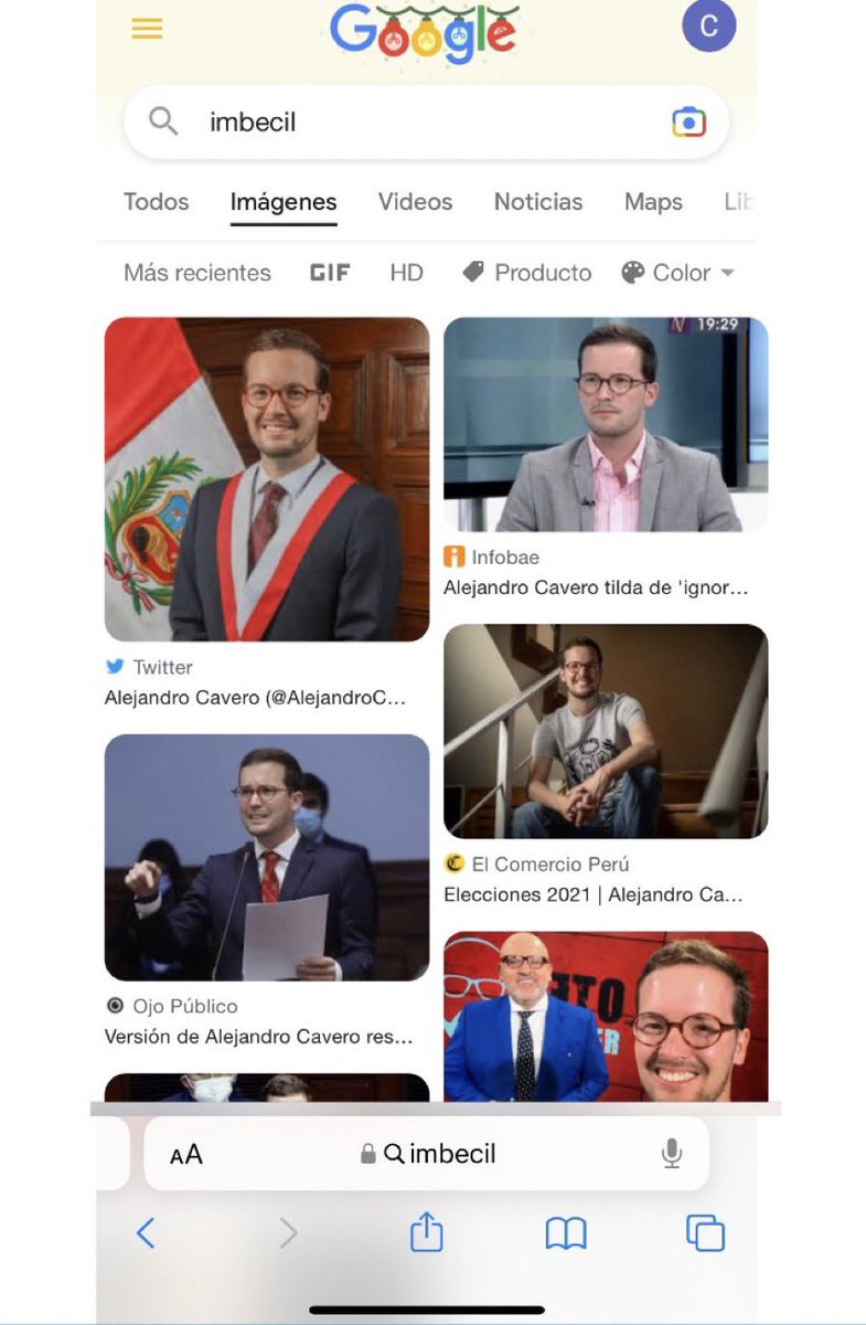 Indignados_P's tweet photo. Cuando buscan la palabra IMBECIL en Google sale la foto de Alejandro Cavero.
🥑 https://t.co/PZlVB04Lvj