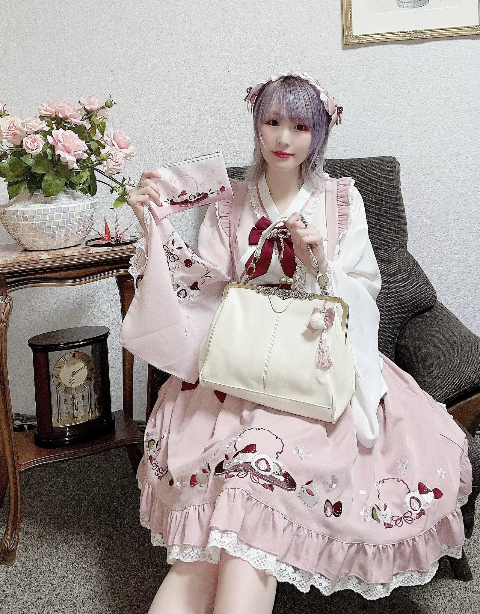 トレフォイル アマベル うさいちごの和菓子ブラウス スカート