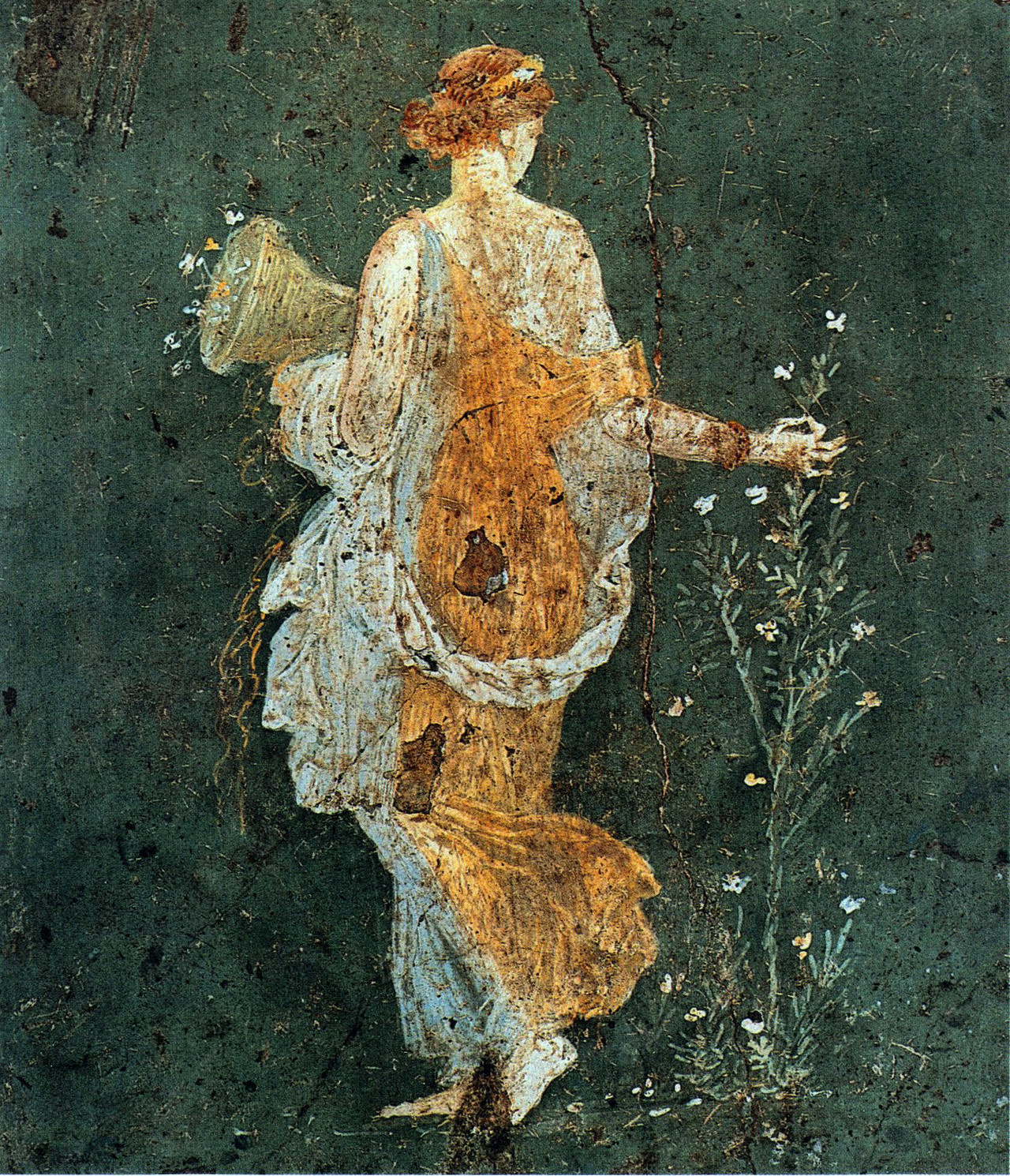 Europa Picking Flowers, fresco from the ruins of Pompeii (40 AD)