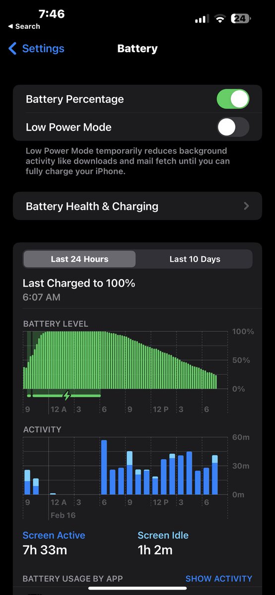 DavidMiller's tweet photo. iOS 16.3.1 Battery Life is much improved. I've been struggling with battery life since iOS 15. So whatever Apple tweaked in this latest update was pure perfection. https://t.co/DjU5ePFIT4