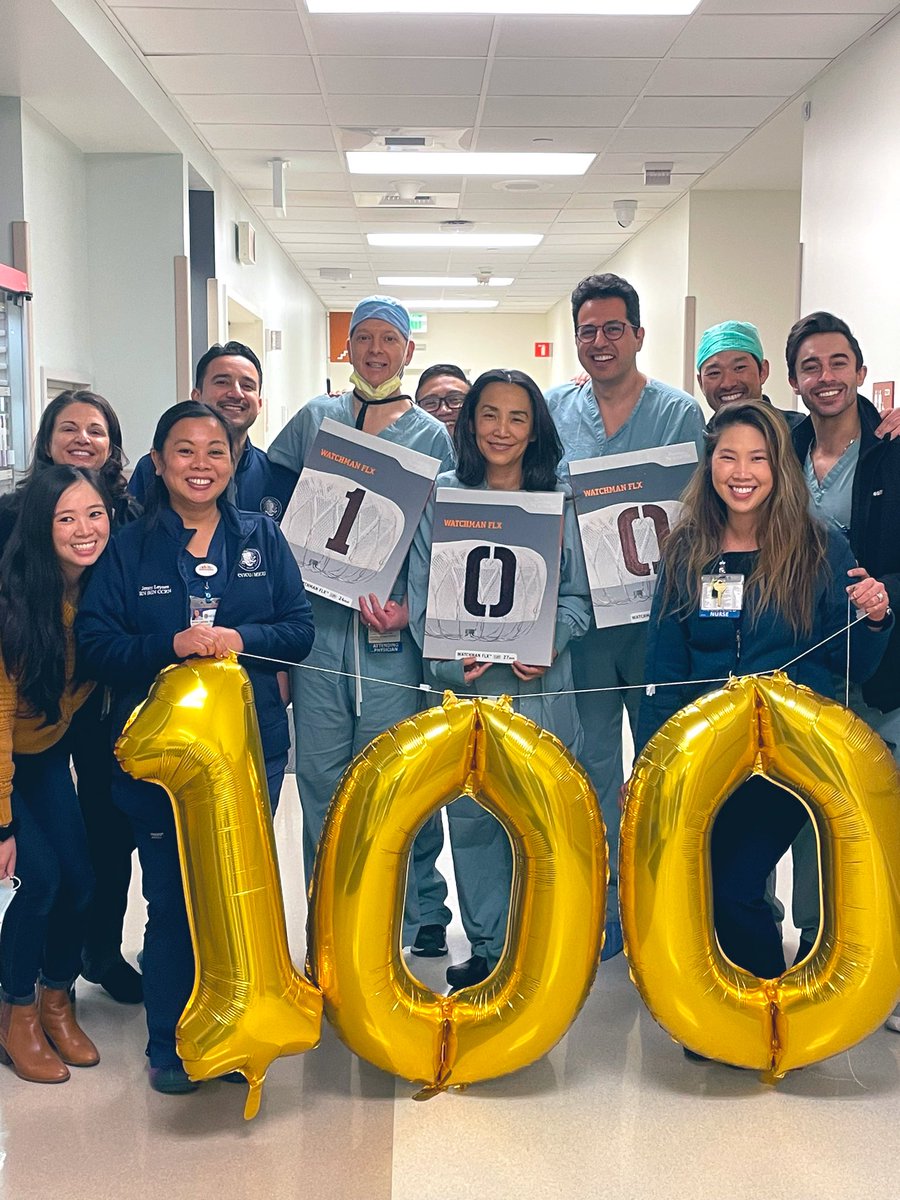 UCI_Cardiology's tweet photo. Congratulations to our amazing program on reaching 100 successful Watchman (left atrial appendage occlusion) procedures! Your dedication and hard work are truly remarkable and make a huge difference in the lives of so many. Here's to many more successful procedures to come! https://t.co/1SX27z8Nm8