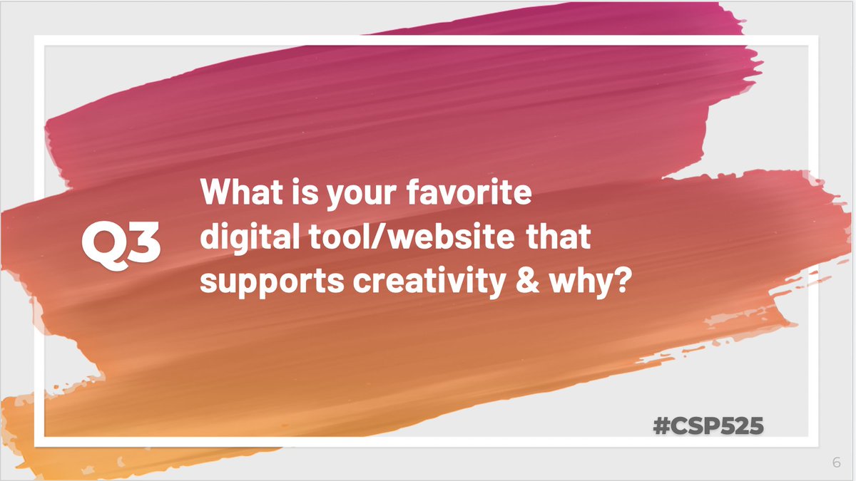 cspedtechbear's tweet image. Q3 - What is your favorite digital tool/website that supports creativity &amp;amp; why? #CSP525