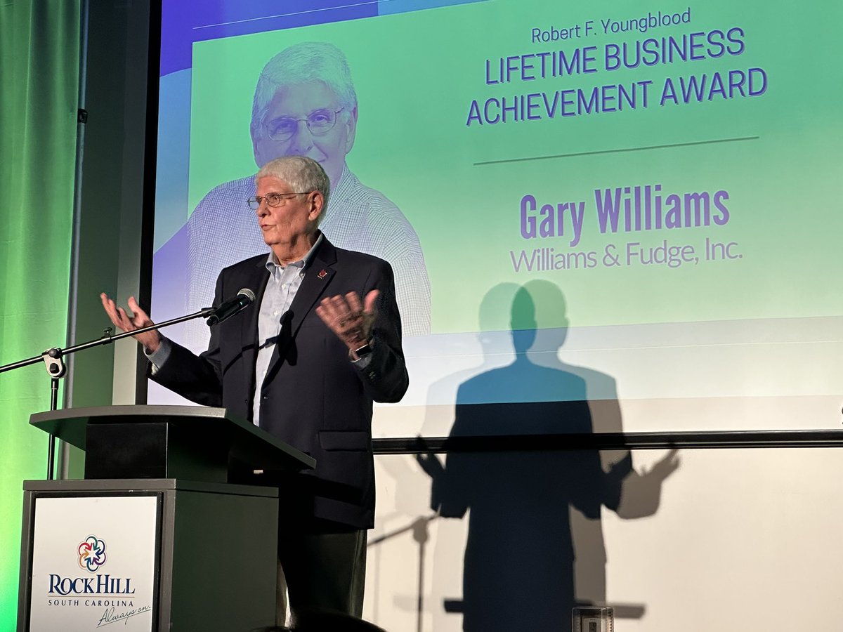 williamsfudge's tweet photo. Tonight we were honored to share in celebration as WFI Founder Gary Williams was presented with the York County Regional Chamber of Commerce Robert F. Youngblood Lifetime Business Achievement Award! #WorkPlayGive #YCRC https://t.co/p08RTKUP3j