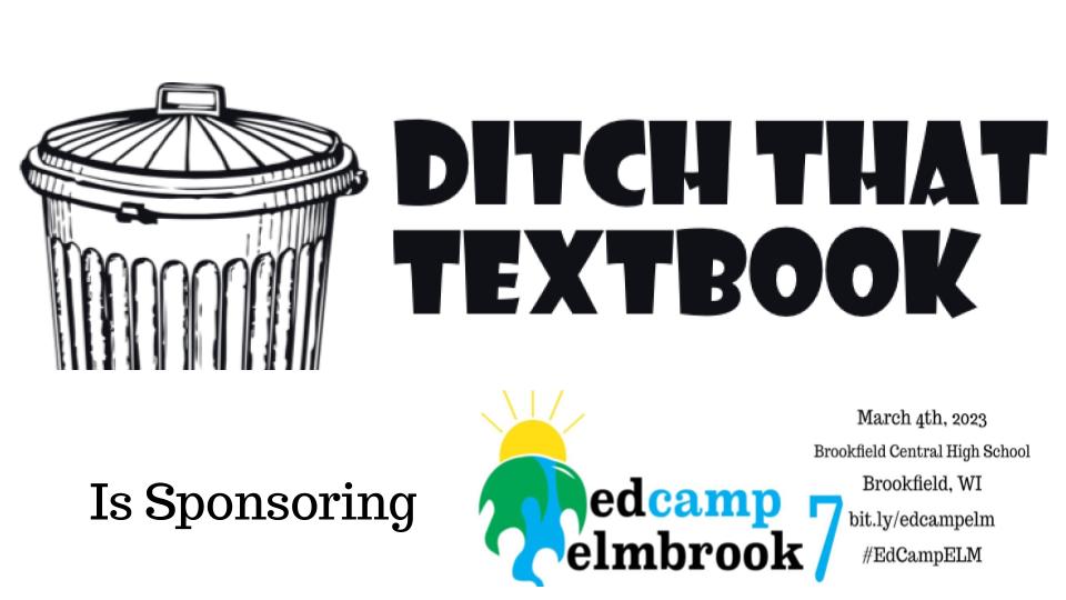 13 More Days!
Big thank you to <a href="/jmattmiller/">Matt Miller 🗑️</a> for sponsoring #EdCampElmbrook on March 4. To register go to  sites.google.com/elmbrookschool…