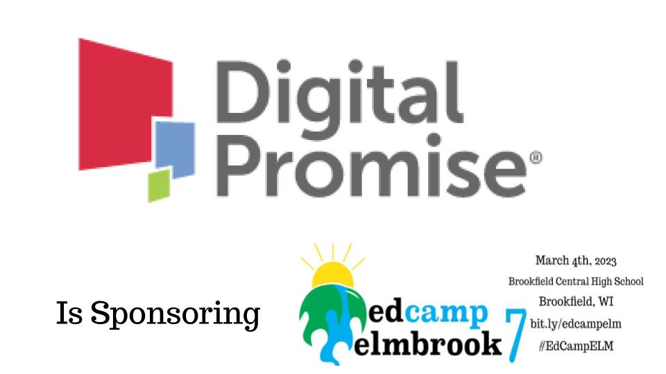 13 More Days!
Big thank you to <a href="/EdcampUSA/">Edcamp Community by Digital Promise</a>  for sponsoring #EdCampElmbrook on March 4. To register go to  sites.google.com/elmbrookschool…