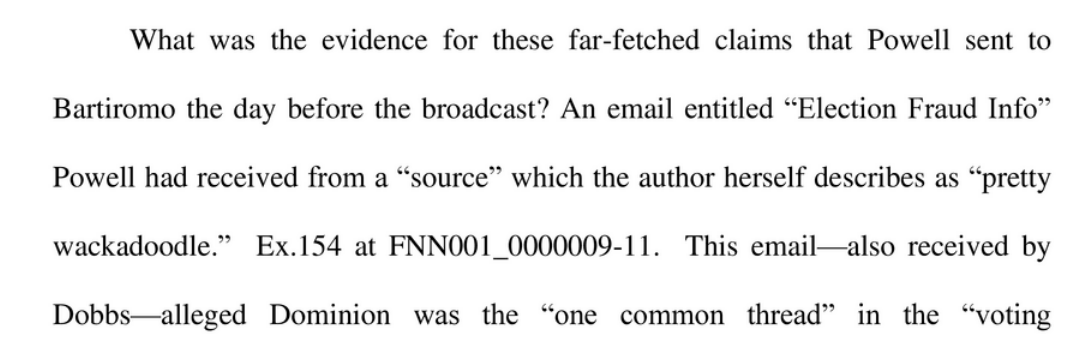 willsommer's tweet image. Fox got into Dominion conspiracy theories in the first place because Sidney Powell got a deranged email from someone who thought she was a ghost, and Antonin Scalia was murdered in a Most Dangerous Game-style "human hunting expedition."