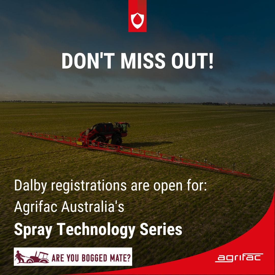 📣DALBY, WE’RE COMING TO YOU 📣 #Agrifac experts will be joined by Mary O’Brien from Are you bogged mate (TAG) to deliver an incredible workshop on our latest Pulse Width Modulation and Nozzle technology. You’d be crazy to miss it! Register now 👉 bit.ly/3KextVb