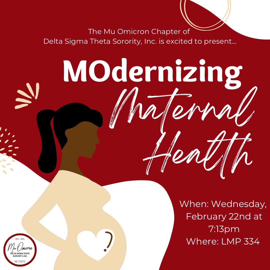 MuOmicronDst's tweet photo. Join us on Wednesday, February 22nd at 7:13 pm to learn about international maternal health and the disparities women face during pregnancy. See you there! 

#DST1913 #SARDST #MOnumental https://t.co/dUHBgwWV0c