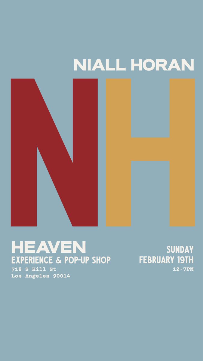 LA ! Celebrate the 'Heaven' release this Sunday at a special pop-up experience with installations, exclusive merch and more ☁️ RSVP to attend: niall.lnk.to/HeavenExpLA