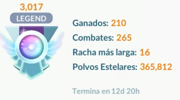 Somos Leyenda 💪 Racha de 24/25 entre Copa Pasión y Master Premier! al rato video del manejo del equipo en el canal.
P.D. Unas disculpas por dejar mi cuenta para el final, esta temporada si llegaron muchas cuentas! muy agradecido por toda la confianza!
 #PokemonGo #GOBattleLeague