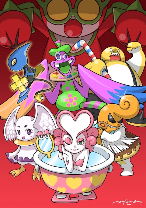 トマトアドベンチャーのスーパーキッズを描いてみた ボスキャラとしてのバランスが完璧すぎる… 