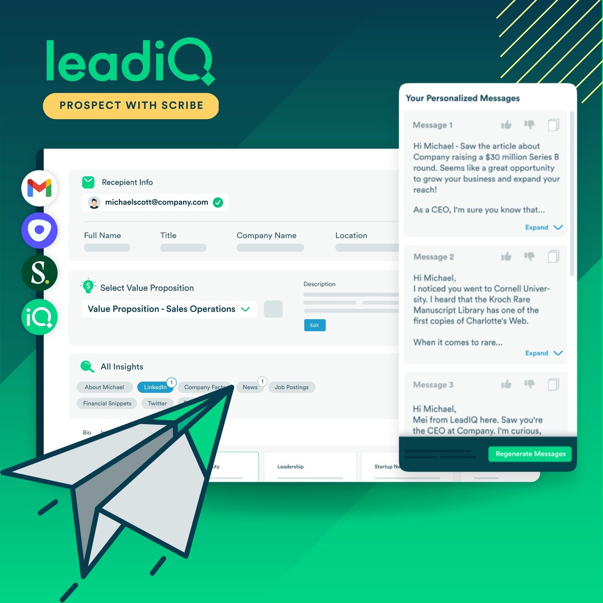 LeadIQ has thrown its hat in the generative AI ring. 

We are proud to announce Scribe. Our generative AI solution for outbound selling. 

Look for us on <a href="/ProductHunt/">Product Hunt 😸</a> and spread the word! 🚀

producthunt.com