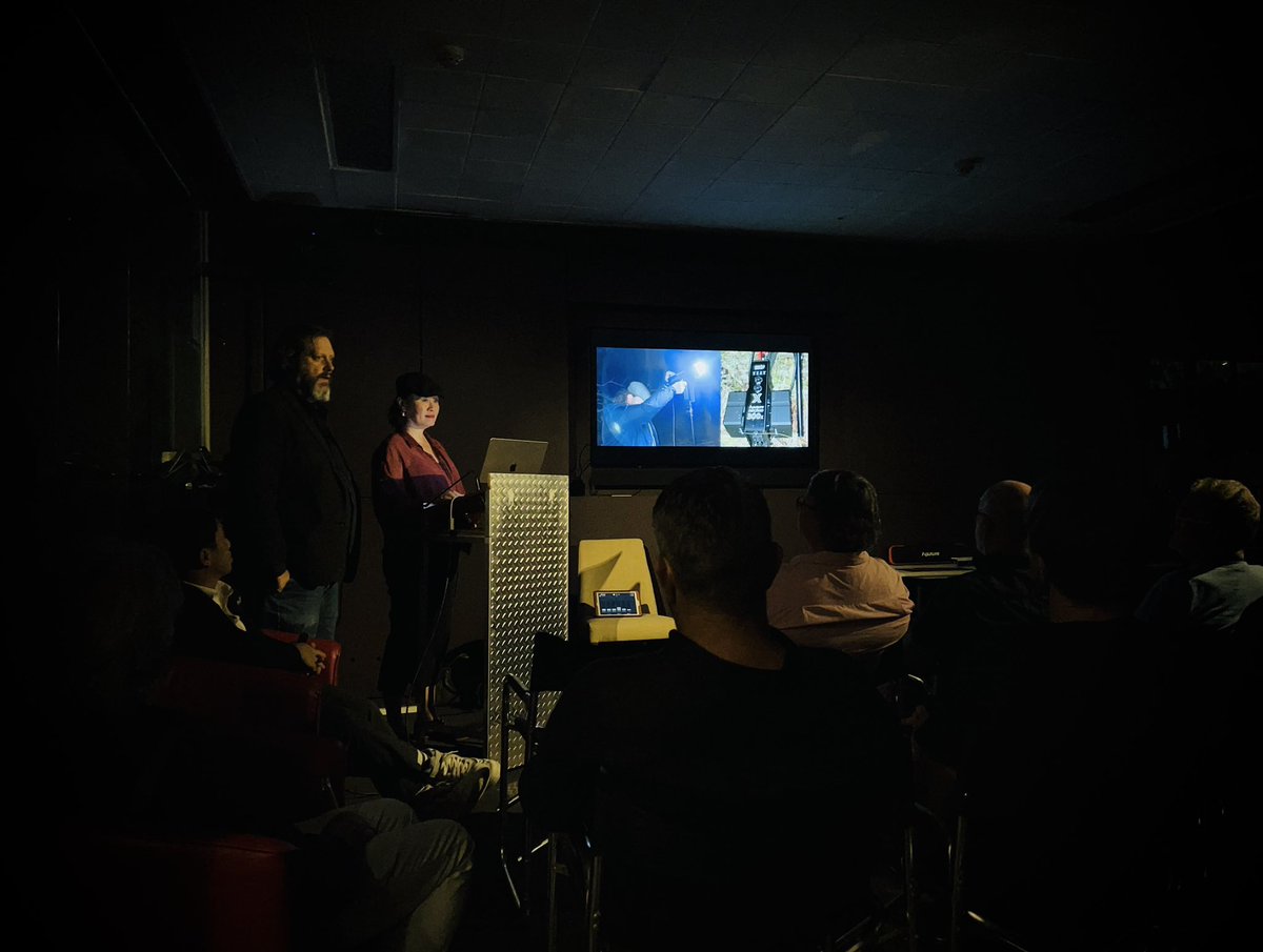 ClaraChongMCF's tweet photo. Thank you to the Australian Cinematographers Society for inviting @BenAllanACS and I to talk about  how we made #darknoisemovie last night.  So wonderful to see a packed house and meet such a diverse mix of those new and experienced in the industry. https://t.co/SPd3AuMBvN