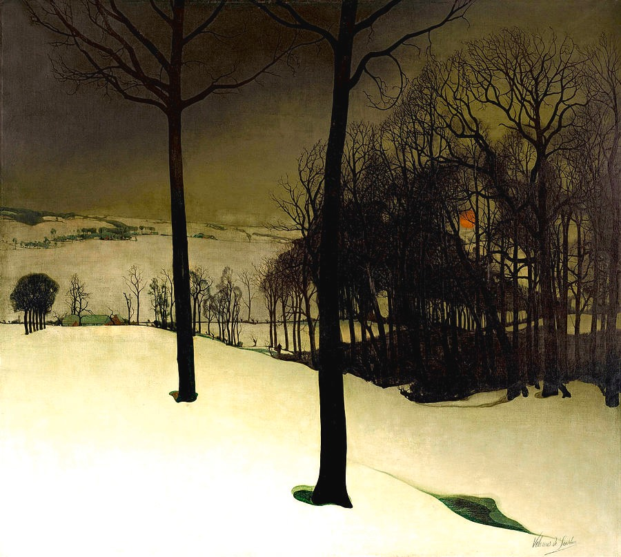 mason4922's tweet photo. A Forest in Winter (1925) by Valerius de Saedeleer (Belgian, 1867 - 1941), oil on canvas, 171 x 191.6 cm https://t.co/safaLplY3n