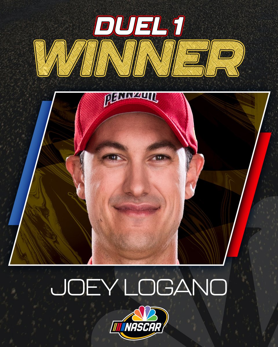 NASCARonUSA's tweet photo. RETWEET to congratulate @JoeyLogano!

He wins Duel 1 at @DAYTONA! #Daytona500 https://t.co/7L7a4EtBLB