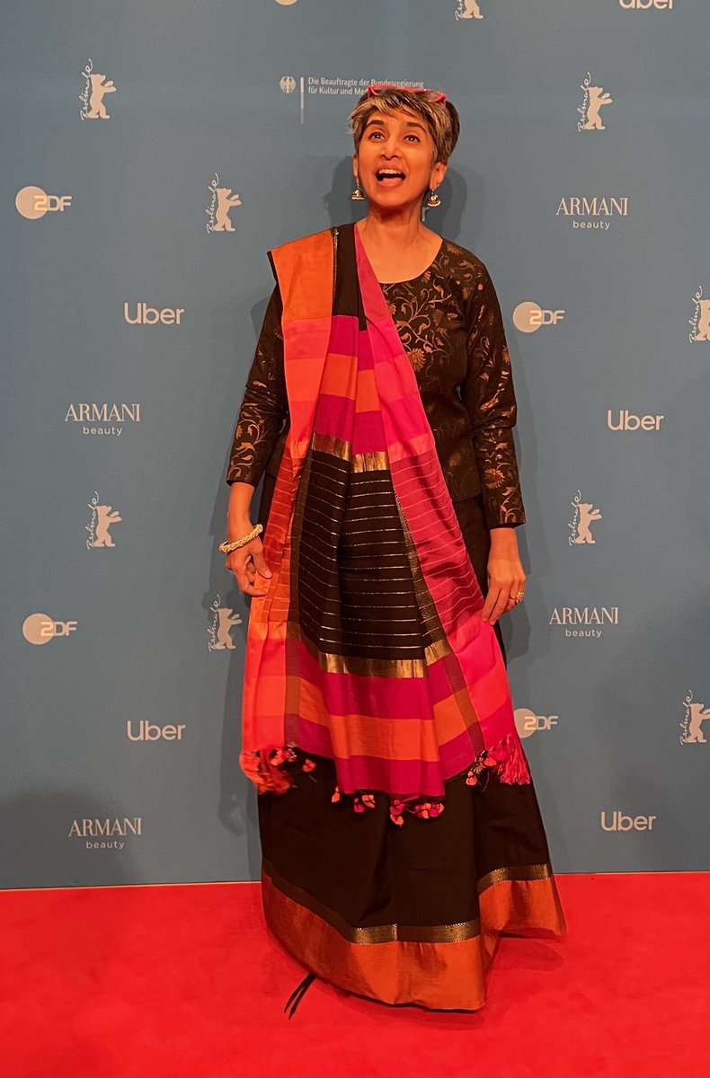 MeenakshiShedde's tweet photo. At the opening night gala at the #BerlinalePalast of the 73rd @berlinale - Berlin International Film Festival. With director @Chatrapal #Ninawe, actor #JitendraJoshi and producer @ShiladityaBora of Team #Ghaath #Ambush, their film in #Panorama. https://t.co/HarhJBBm3z