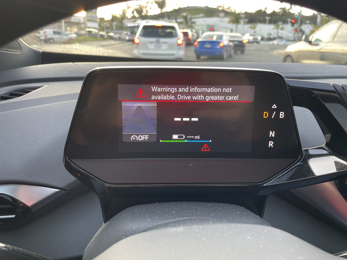 “Drive with greater care!” Are you KIDDING me @vwcares? How am I supposed to drive this at all if I don’t know my speed or range?