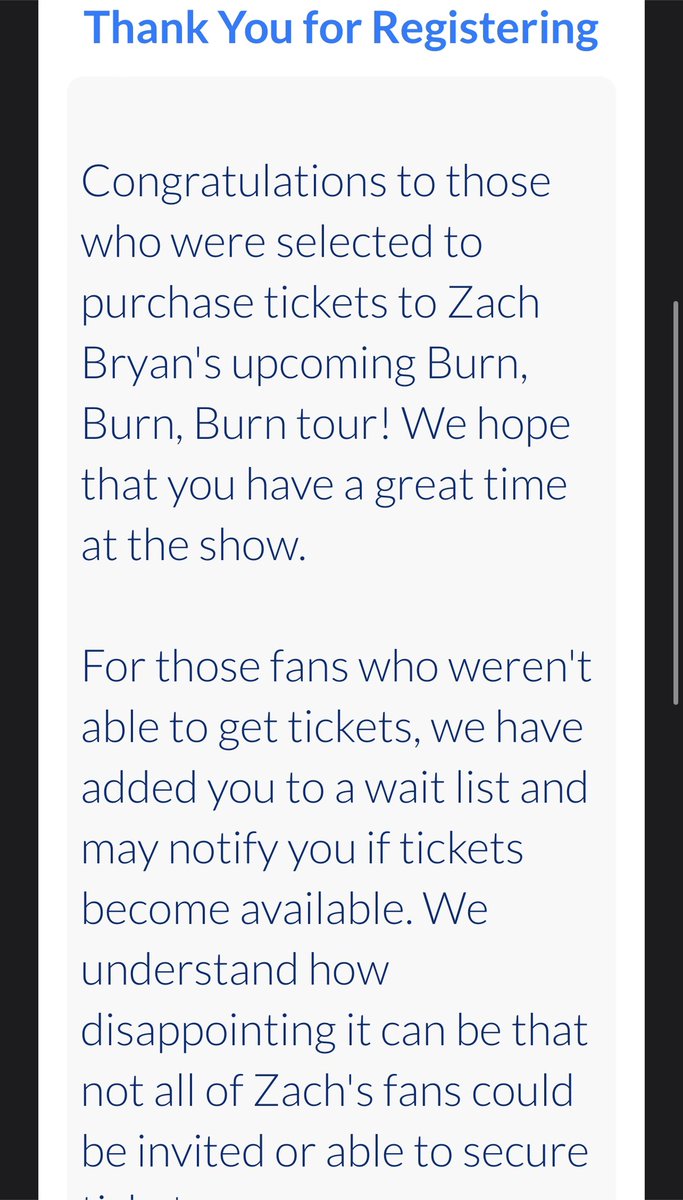 Was selected 3 days ago to purchase <a href="/zachlanebrya/">Zach Bryan</a> tickets but the horrible customer service <a href="/AXS/">AXS</a> kept that from happening! Great Job <a href="/AXS/">AXS</a> great job!! You suck too! #ZachBryan #AXS