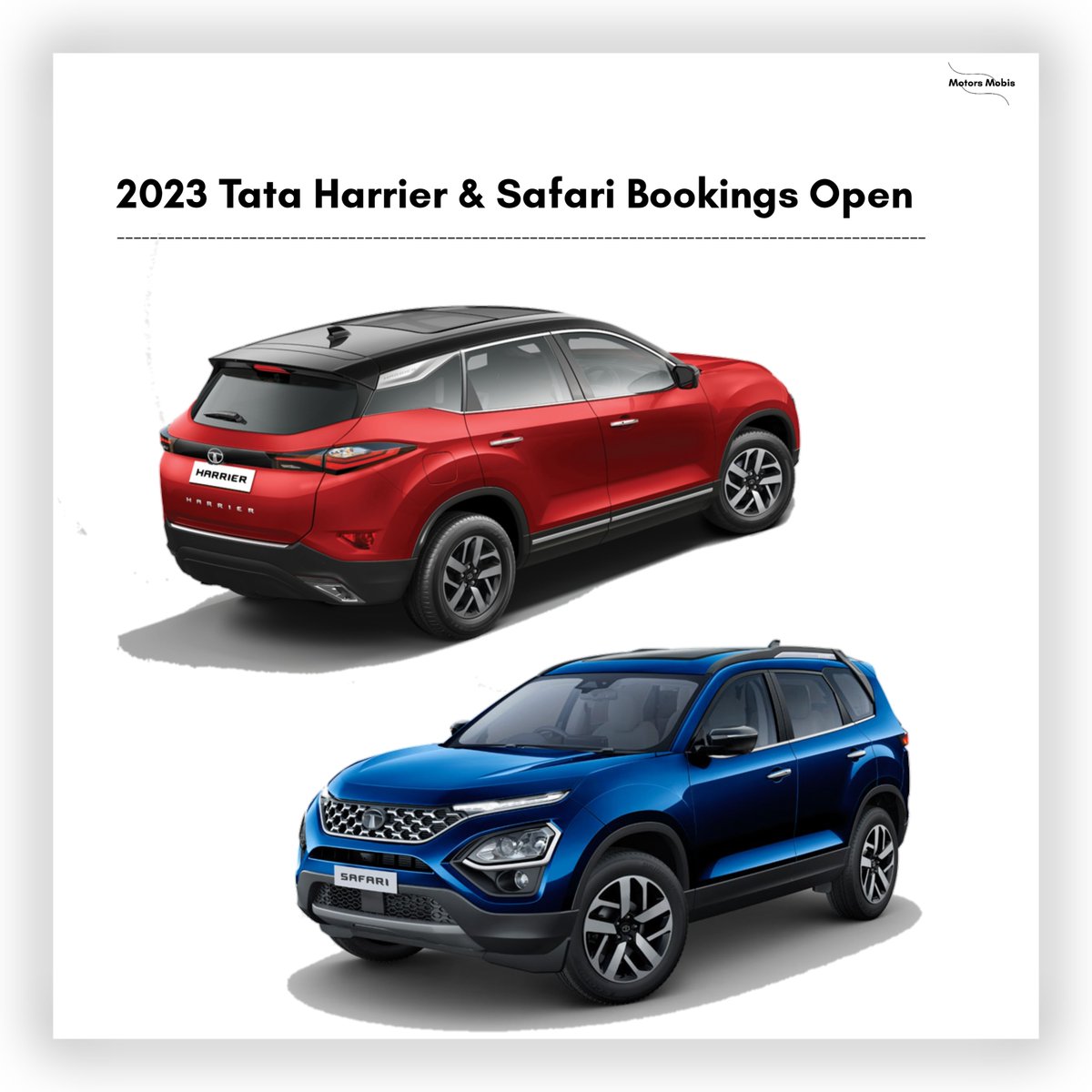 2023 Tata Harrier & Safari Bookings Open | Motors Mobis
.
#TataHarrier #TataSafari #Harrier #Safari #NewHarrier #NewSafari #ADAS #BookingsOpen #CarNews #AutoNews #MotorsMobis