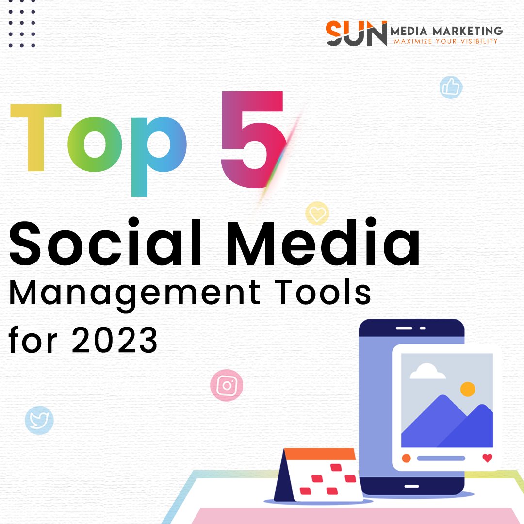sunmediamktg's tweet image. We have listed the top 5 Social Media Management Tools: HubSpot Marketing, Monday .com, Zoho Social, Facebook Pages Manager, &amp;amp; Hootsuite. For more tips, contact us at bit.ly/31DXWls 
#socialmediamanagementtools #socialmediamanager #facebookadvertising