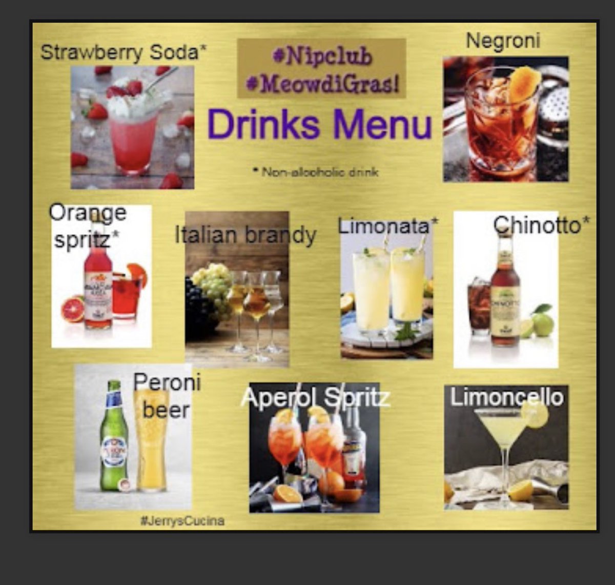 tildatoo's tweet image. Have you seen the drink menu? So many  yummy choices! #Nipclub #MeowdiGras