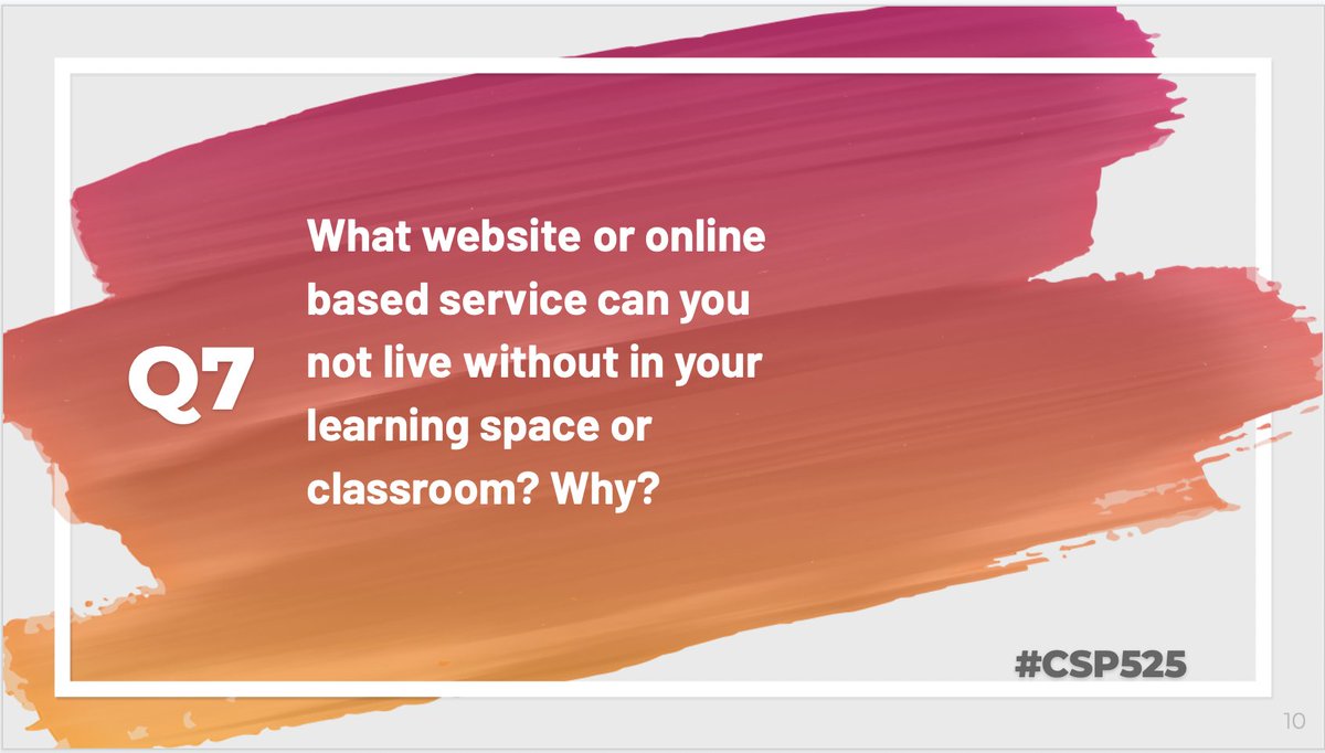 cspedtechbear's tweet image. Q7 - What website or online based service can you not live without in your learning space or classroom? Why? #CSP525